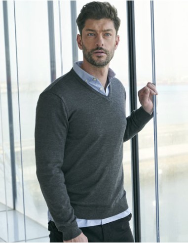 HEN-H720-Mens Lightweight V-Neck Jumper